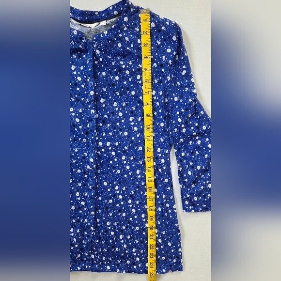 Boden Bay Womens Jersey 3/4 Sleeve Top Size 8 Blue/White Floral Star Print - Picture 4 of 10